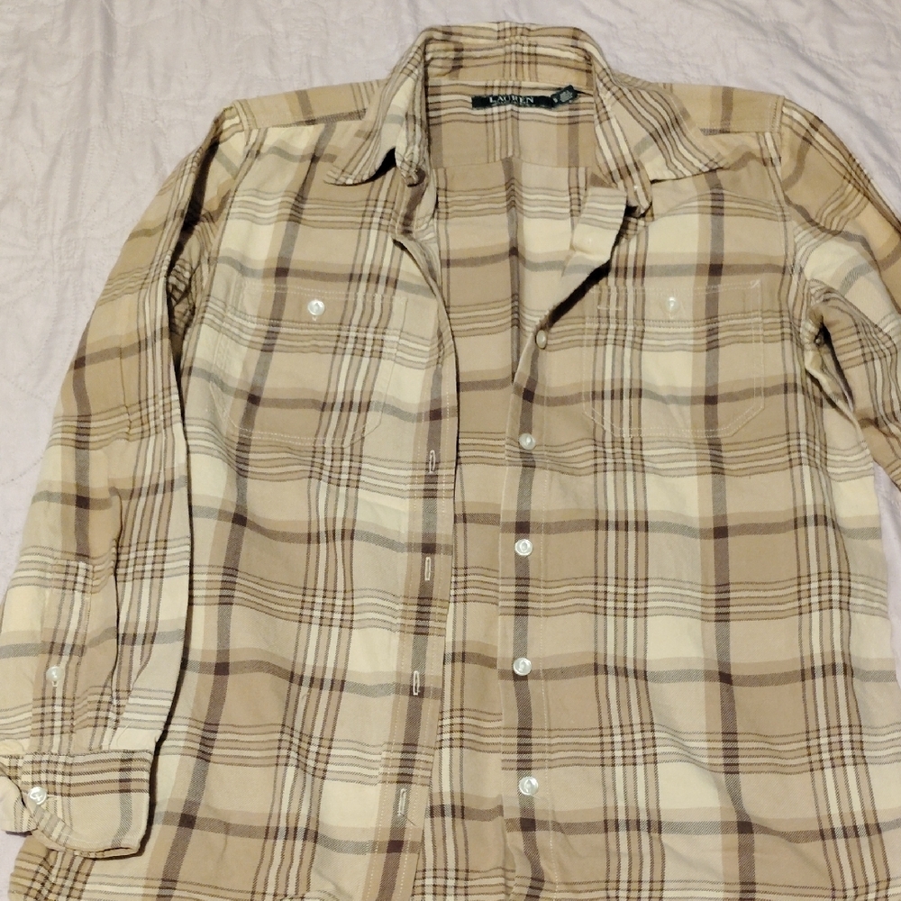 Ralph Lauren Beige Plaid Dress - Picture 2 of 3